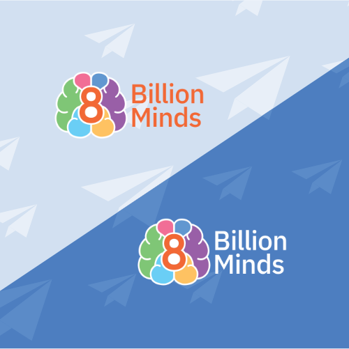 8 Billion Minds logo for light and dark backgrounds
